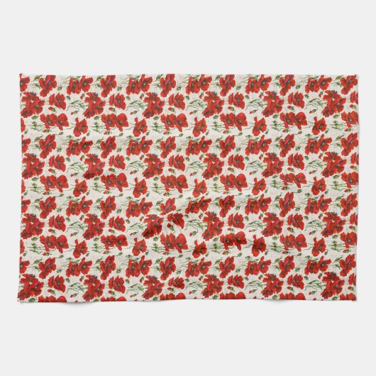 1911 Poppy Pattern Design Theedoek (Horizontaal)