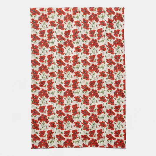 1911  Poppy Pattern Design Theedoek (Verticaal)
