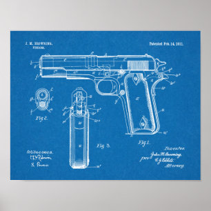 1911 Tekening van kunstwerken voor kleurenweergave Poster