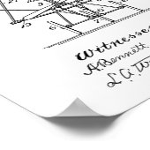 1911 Tekening van vliegtuigpatenten voor vliegmach Poster (Hoek)