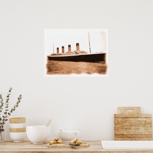 1912-2012 Tekening van de Titanic Memorial Poster (Keuken)