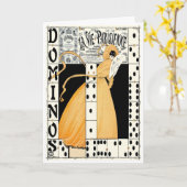 1912! "DOMINOS~EXPECT ONVERWACHT " KAART (Gele Bloem)