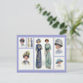 1912 Edwardian Mode Collage Briefkaart (Staand voorkant)
