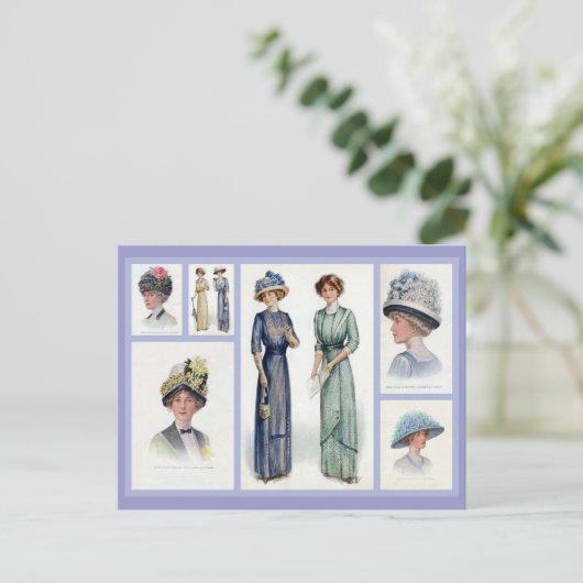 1912 Edwardian Mode Collage Briefkaart (Staand voorkant)