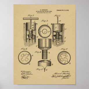 1912 Golf Cup Kunstdrukken met patent op hol Poster