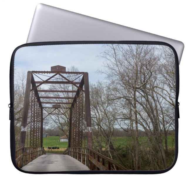1912 Green Bridge-laptophoes Laptop Sleeve (Voorkant)