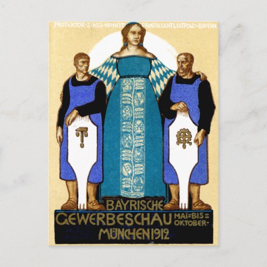 1912 München Duitsland Poster Briefkaart (Voorkant)