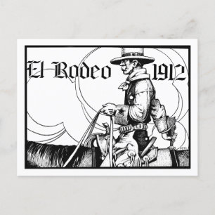1912 Rodeo Cowboy Land western Art Briefkaart