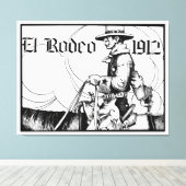 1912 Rodeo Cowboy Land western Art Canvas Afdruk (Insitu (Houten vloer))