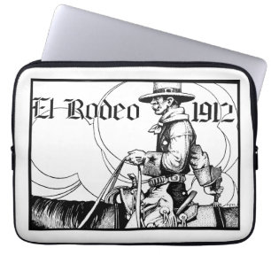 1912 Rodeo Cowboy Land western Art Laptop Sleeve