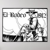 1912 Rodeo Cowboy Land western Art Poster (Voorkant)