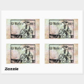 1912 Rodeo Cowboy Land western Art Rechthoekige Sticker (Vel)