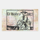 1912 Rodeo Cowboy Land western Art Rechthoekige Sticker (Voorkant)
