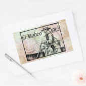 1912 Rodeo Cowboy Land western Art Rechthoekige Sticker (Envelop)