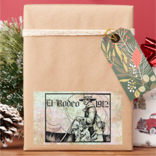 1912 Rodeo Cowboy Land western Art Rechthoekige Sticker