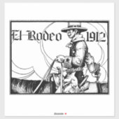 1912 Rodeo Cowboy Land western Art Sticker (Vel)