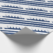 1912 Titanic blue stripe 5 Cadeaupapier (Hoek)