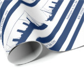 1912 Titanic blue stripe 5 Cadeaupapier (Rol Hoek)