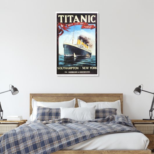 1912 Titanic White Star Line  Canvas Afdruk (Insitu (Slaapkamer))