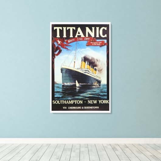 1912 Titanic White Star Line  Canvas Afdruk (Insitu (Houten vloer))