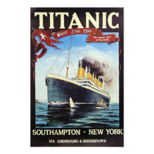 1912 Titanic White Star Line  Foto Afdruk