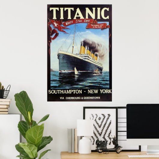 1912 Titanic White Star Line  Poster (Thuiskantoor)