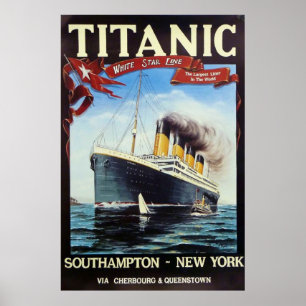 1912 Titanic White Star Line  Poster