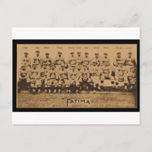 1913 Boston Red Sox Fatima Tobacco Card Print Briefkaart