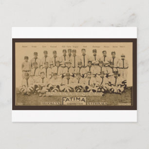 1913 Brooklyn Dodgers Fatima Tobacco Card Print Briefkaart