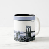 1913 Brooklyn NYC Panorama Tweekleurige Koffiemok (Voorkant rechts)