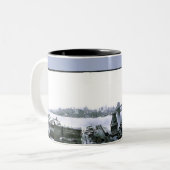 1913 Brooklyn NYC Panorama Tweekleurige Koffiemok (Voorkant links)