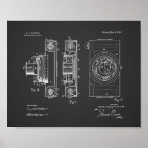 1913  camera patenttekenafdrukken poster