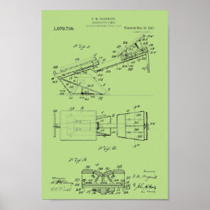 1913  Chiropractic Table Patent Art-afdrukken Poster