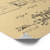 1913  Chiropractic Table Patent Art-afdrukken Poster (Hoek)