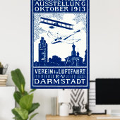 1913 Darmstadt Air Show Poster (Thuiskantoor)