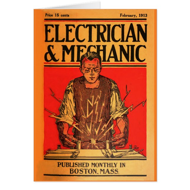 "1913 Feb-Electrice and Mechanic"-kaart (Voorkant)