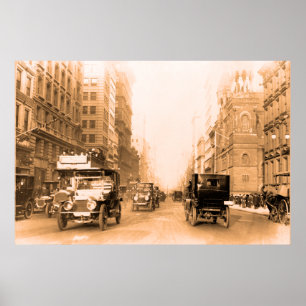 1913 Fifth Avenue New York sepia foto Poster