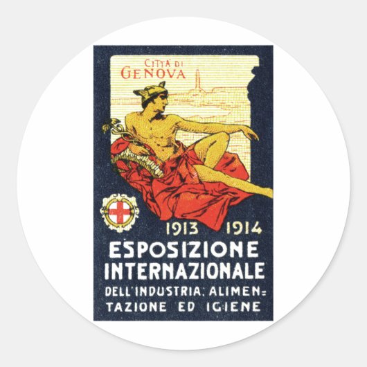 1913 Genova Expo Poster Ronde Sticker (Voorkant)