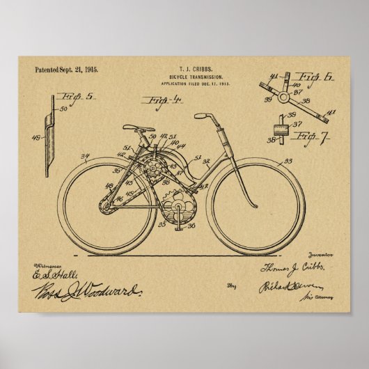 1913 Kunstafdrukken voor fietszenddesign Poster (Voorkant)