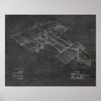 1913 kunsttekening van vliegtuigpatenten