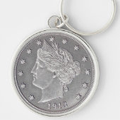 1913 Liberty Head Nickel Premium Round Sleutelhang Sleutelhanger (Voorkant)