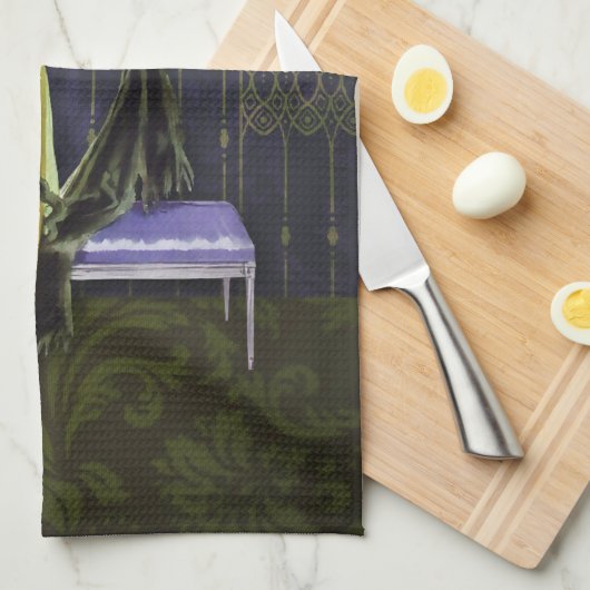 1913 LUXE: MODE, Chartreuse, Periwinkle Theedoek (Quarter Fold)