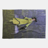 1913 LUXE:  MODE, Chartreuse, Periwinkle Theedoek (Horizontaal)