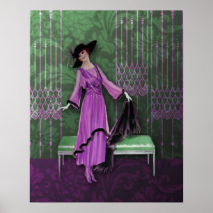 1913 Luxe: Vintage Mode in Sering & Munt Poster