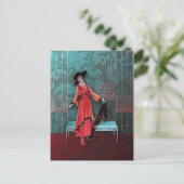 1913 Luxemburg:  Mode in het rood en het Turquoise Briefkaart (Staand voorkant)