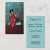 1913 Luxemburg:  Mode in het rood en het Turquoise Visitekaartje (Voorkant / Achterkant)