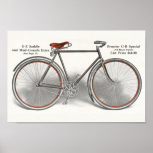 1913  Premier Special Bicycle & Art Poster