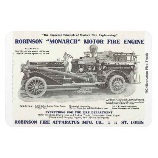 1913 Robinson "Monarch" motor tegen brand Magneet (Horizontaal)