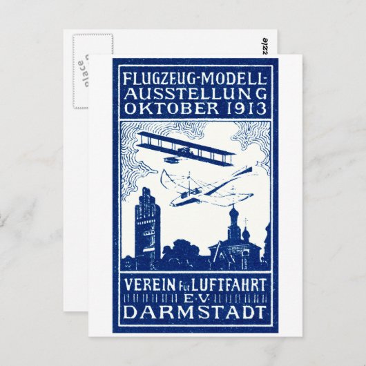 1913 toont de Lucht van Darmstadt Briefkaart (Voorkant / Achterkant)