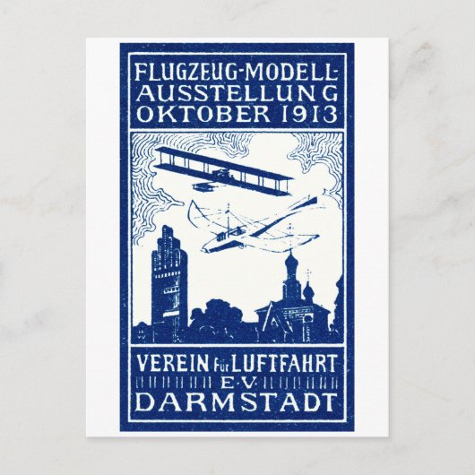 1913 toont de Lucht van Darmstadt Briefkaart (Voorkant)